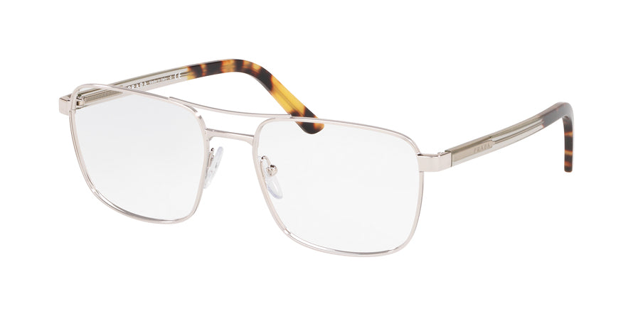 Prada HERITAGE PR53XV Rectangle Eyeglasses 1BC1O1-SILVER 54-17-140 - Color Map silver