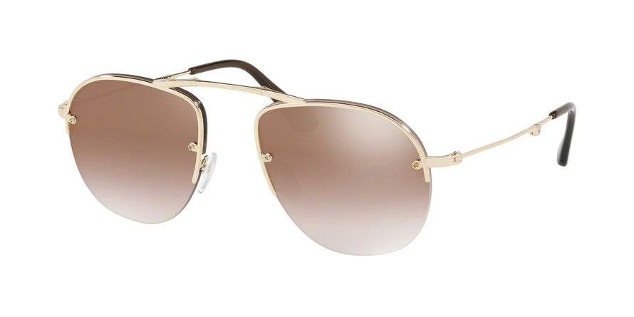 Prada CATWALK PR54US Pilot Sunglasses ZVN1K2-PALE GOLD 55-16-145 - Color Map gold