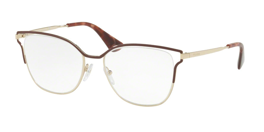 Prada CATWALK PR54UV Phantos Eyeglasses VY31O1-BORDEAUX/PALE GOLD 53-17-145 - Color Map bordeaux