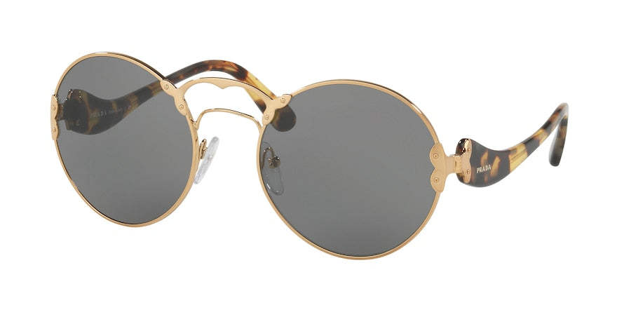 Prada PR55TS Round Sunglasses  7OE9K1-ANTIQUE GOLD 57-21-140 - Color Map gold