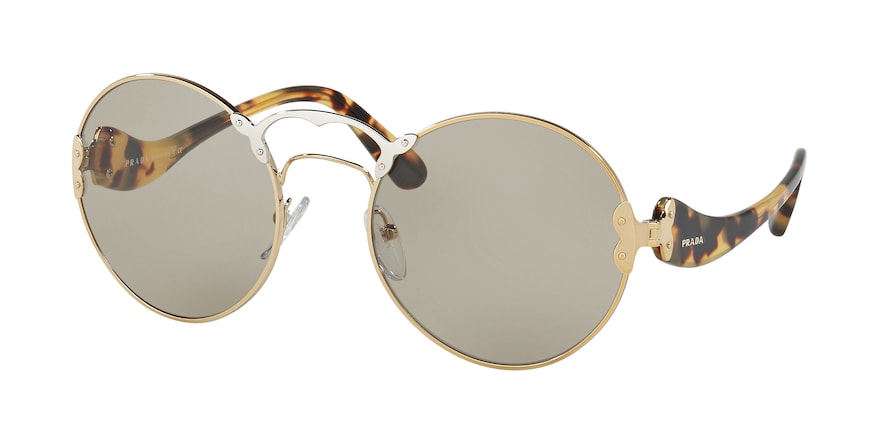 Prada PR55TS Round Sunglasses ZVN5J2-PALE GOLD/SILVER 57-21-140 - Color Map gold