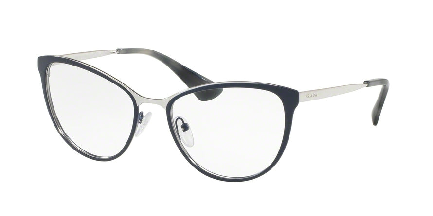 Prada CINEMA PR55TV Phantos Eyeglasses U6R1O1-BLUE/SILVER 54-18-140 - Color Map blue