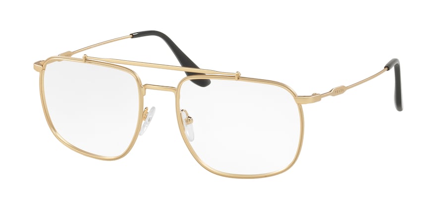 Prada PR56UV Pillow Eyeglasses 1BK1O1-MATTE GOLD 55-18-145 - Color Map gold