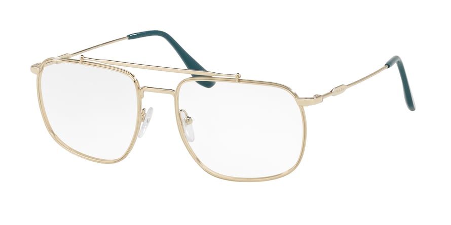 Prada PR56UV Pillow Eyeglasses ZVN1O1-PALE GOLD 55-18-145 - Color Map gold