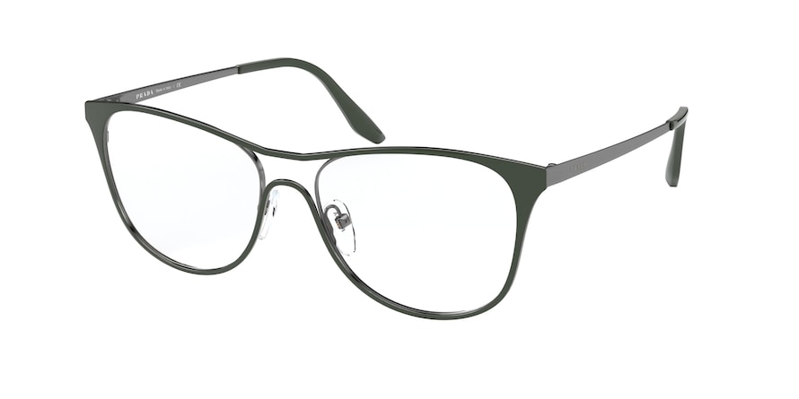 Prada PR59XV Pillow Eyeglasses 5531O1-TOP GREEN/BRONZE 53-16-145 - Color Map green