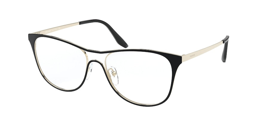 Prada PR59XV Pillow Eyeglasses AAV1O1-TOP BLACK/PALE GOLD 53-16-145 - Color Map black