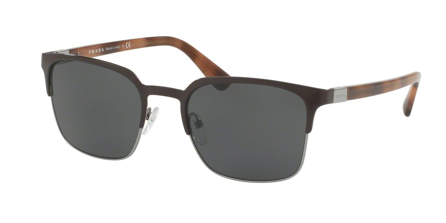 Prada PR61SS Square Sunglasses USF1A1-BROWN/GUMMETAL 55-21-140 - Color Map brown