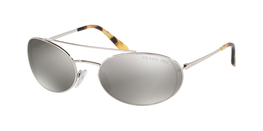Prada CATWALK PR66VS Oval Sunglasses 1BC5K0-SILVER 61-19-130 - Color Map silver