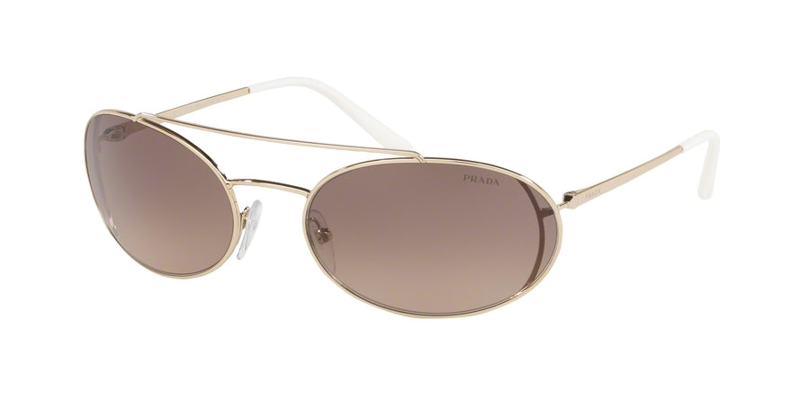 Prada CATWALK PR66VS Oval Sunglasses ZVN3D0-PALE GOLD 61-19-130 - Color Map gold