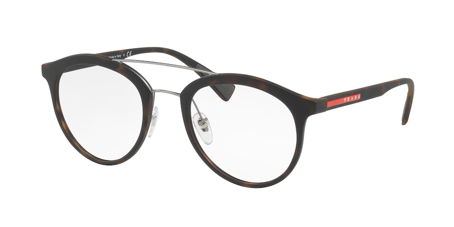 Prada Linea Rossa PS01HV Phantos Eyeglasses U611O1-HAVANA RUBBER 52-21-140 - Color Map havana