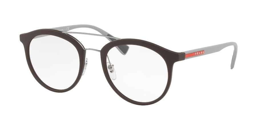 Prada Linea Rossa PS01HV Phantos Eyeglasses  VYY1O1-BROWN RUBBER 50-21-135 - Color Map brown
