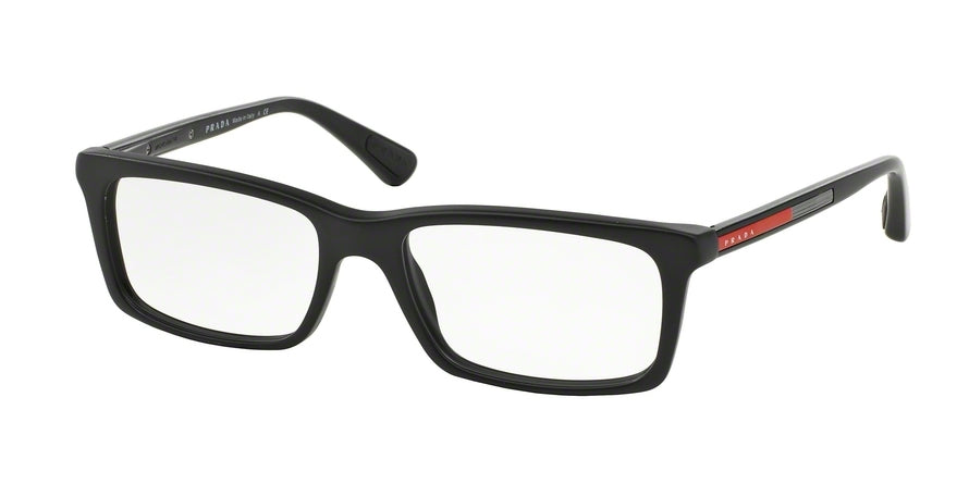 Prada Linea Rossa PS02CV Rectangle Eyeglasses 1BO1O1-MATTE BLACK 55-17-140 - Color Map black