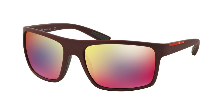 Prada Linea Rossa PS02QS Rectangle Sunglasses UAV9Q1-SHOT BORDEAUX RUBBER 62-18-130 - Color Map bordeaux