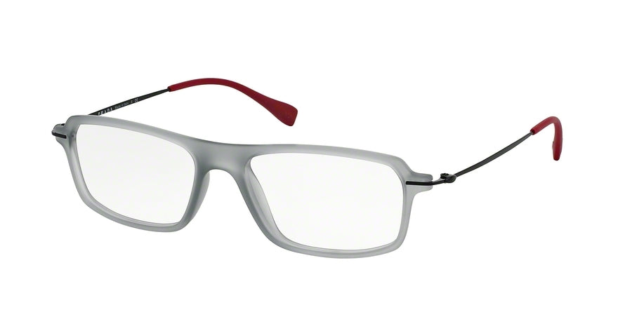 Prada Linea Rossa RED FEATHER PS03FV Rectangle Eyeglasses TIL1O1-TRASP GREY RUBBER 53-16-140 - Color Map grey