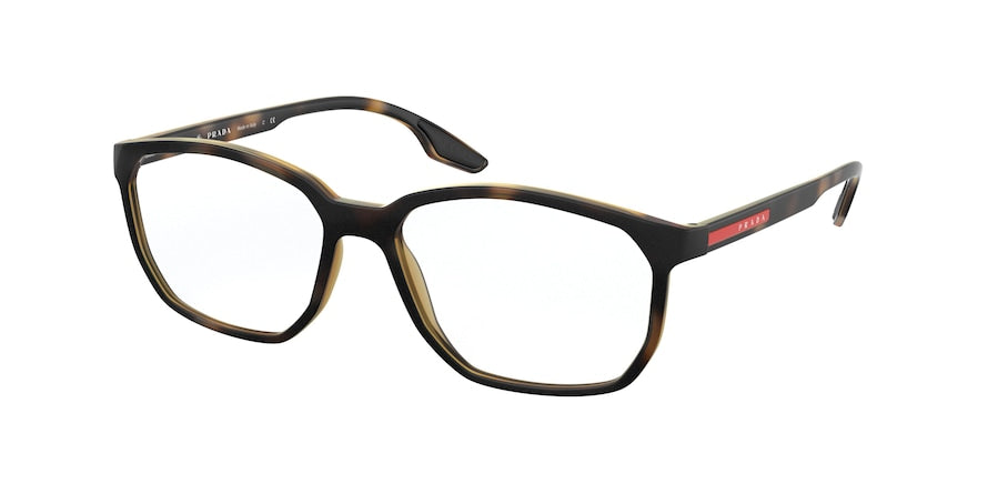 Prada Linea Rossa PS03MV Irregular Eyeglasses  5641O1-MATTE HAVANA 55-16-145 - Color Map havana