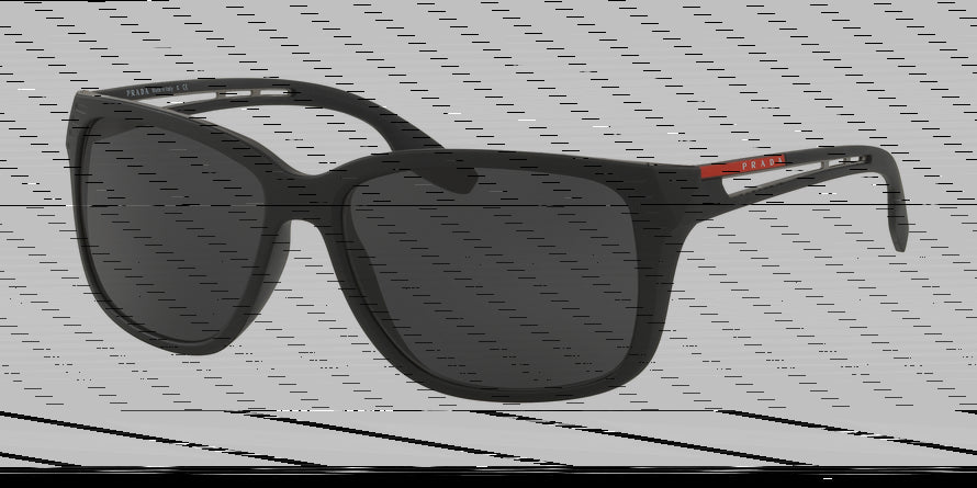 Prada Linea Rossa ACTIVE PS03TS Rectangle Sunglasses  1BO5S0-MATTE BLACK 59-16-140 - Color Map black