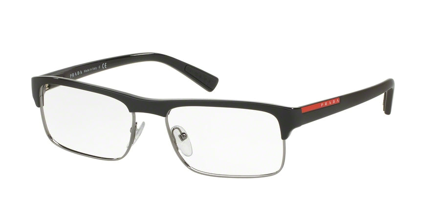 Prada Linea Rossa PS06FV Rectangle Eyeglasses 1AB1O1-BLACK 54-17-140 - Color Map black