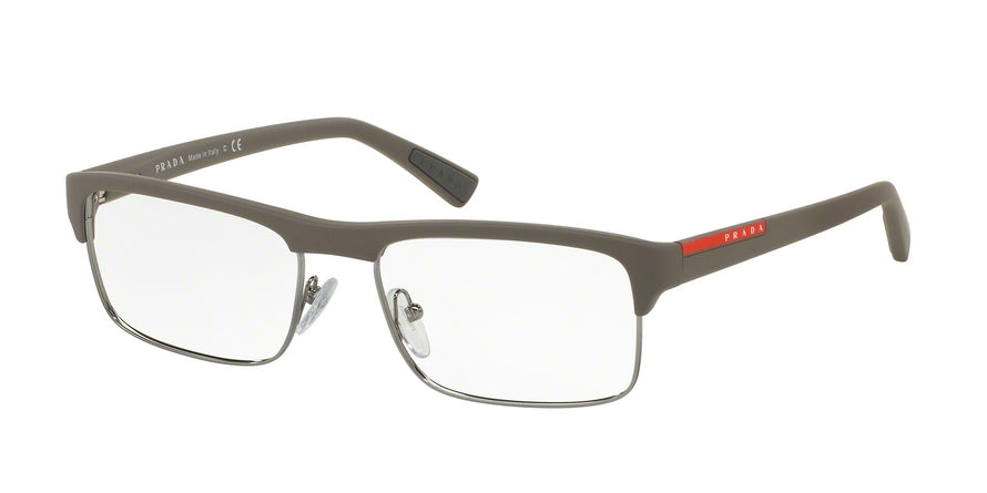 Prada Linea Rossa PS06FV Rectangle Eyeglasses UR41O1-BROWN RUBBER 54-17-140 - Color Map brown