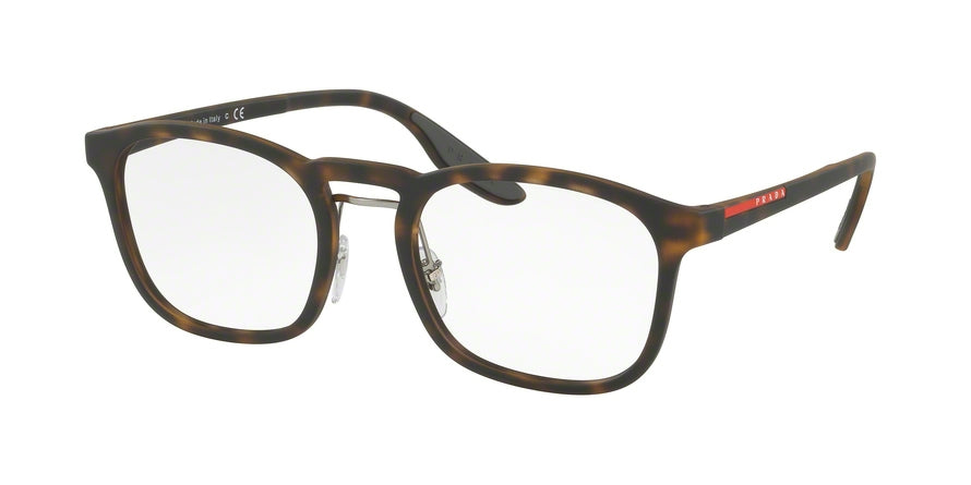 Prada Linea Rossa PS06HV Pillow Eyeglasses US11O1-HAVANA RUBBER 54-20-145 - Color Map havana