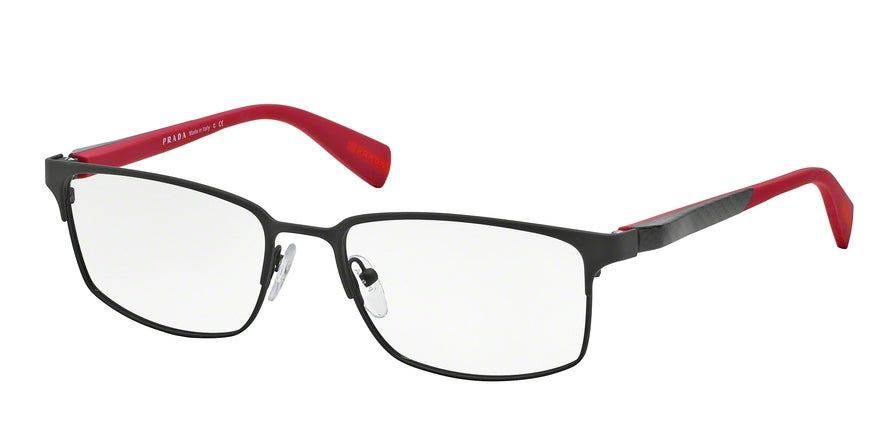 Prada Linea Rossa NETEX PS50FV Rectangle Eyeglasses TIG1O1-GREY RUBBER 56-18-140 - Color Map grey