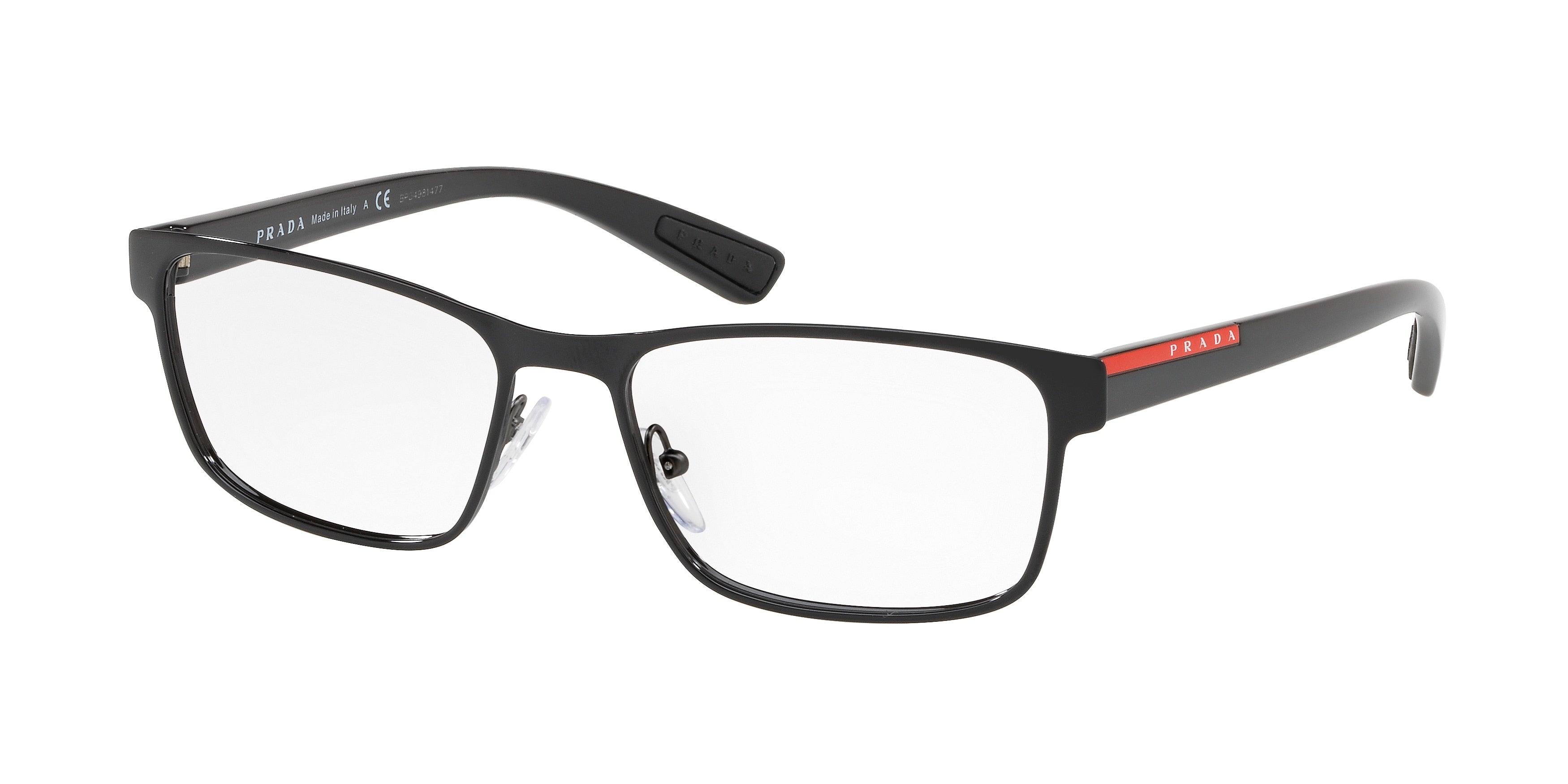 Prada Linea Rossa LIFESTYLE PS50GV Rectangle Eyeglasses  1AB1O1-Black 55-140-17 - Color Map Black