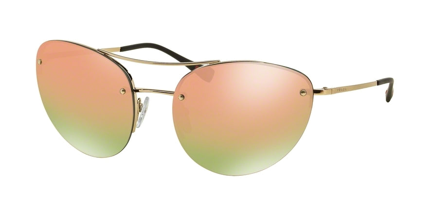 Prada Linea Rossa PS51RS Irregular Sunglasses  ZVN5L2-PALE GOLD 59-18-135 - Color Map gold