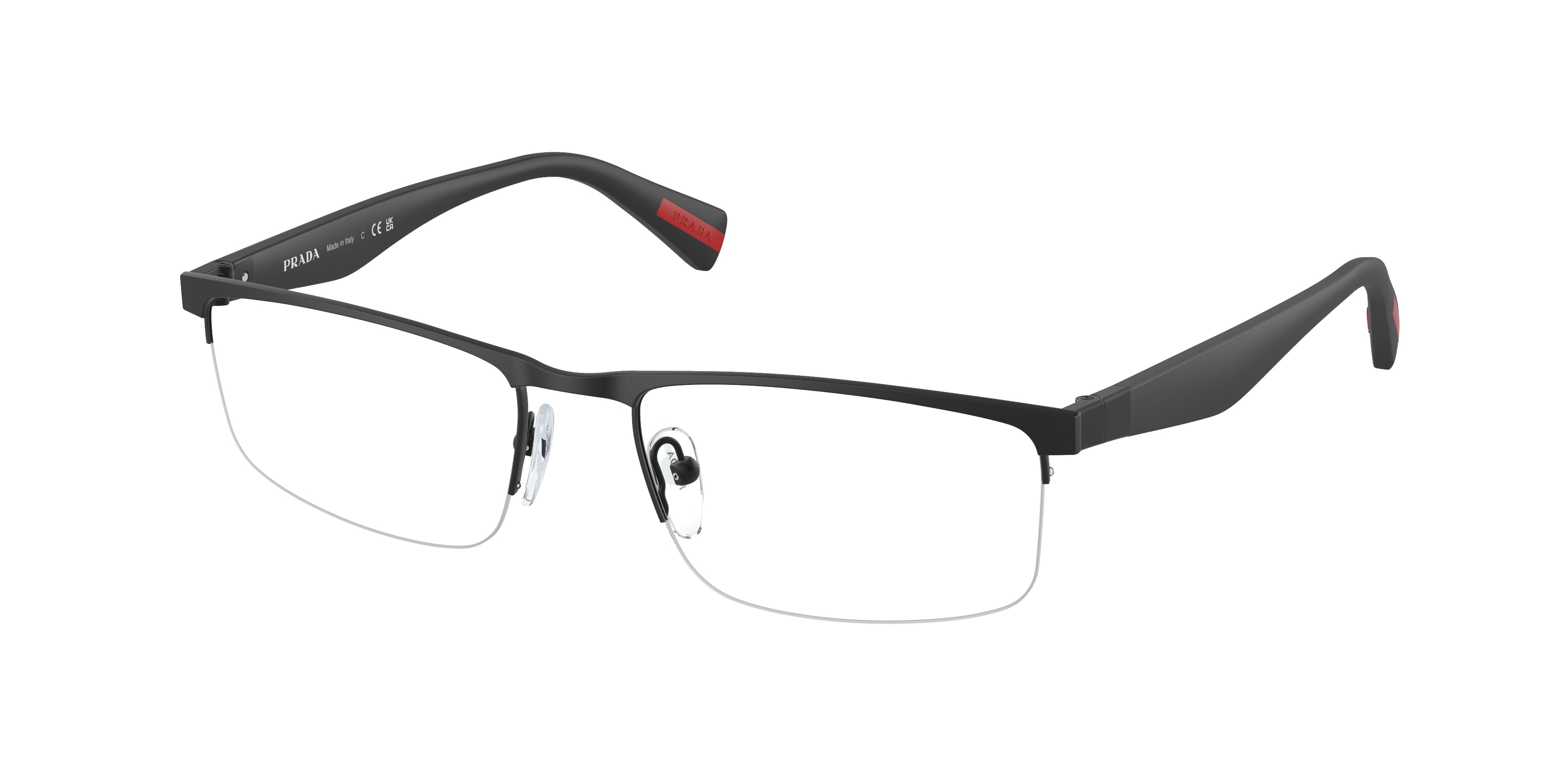 Prada Linea Rossa ACTIVE PS52FV Rectangle Eyeglasses  DG01O1-Rubber Black 54-140-18 - Color Map Black