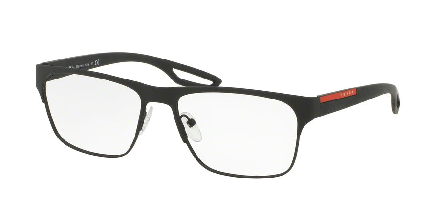 Prada Linea Rossa PS52GV Square Eyeglasses DG01O1-BLACK RUBBER 57-17-140 - Color Map black