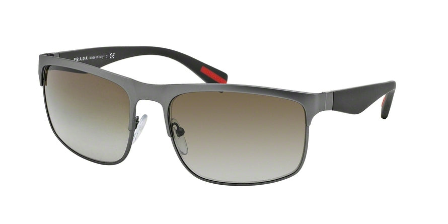 Prada Linea Rossa PS56PS Rectangle Sunglasses DG11X1-GUNMETAL RUBBER 60-18-135 - Color Map gunmetal