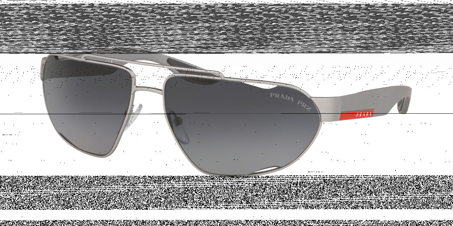 Prada Linea Rossa ACTIVE PS56US Irregular Sunglasses 4495W1-DARK GREY METAL RUBBER 66-15-130 - Color Map grey