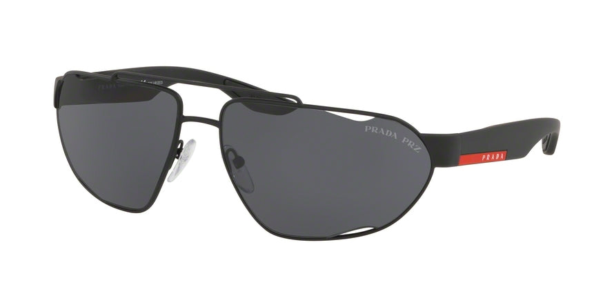 Prada Linea Rossa ACTIVE PS56US Irregular Sunglasses  DG05Z1-BLACK RUBBER 66-15-130 - Color Map black