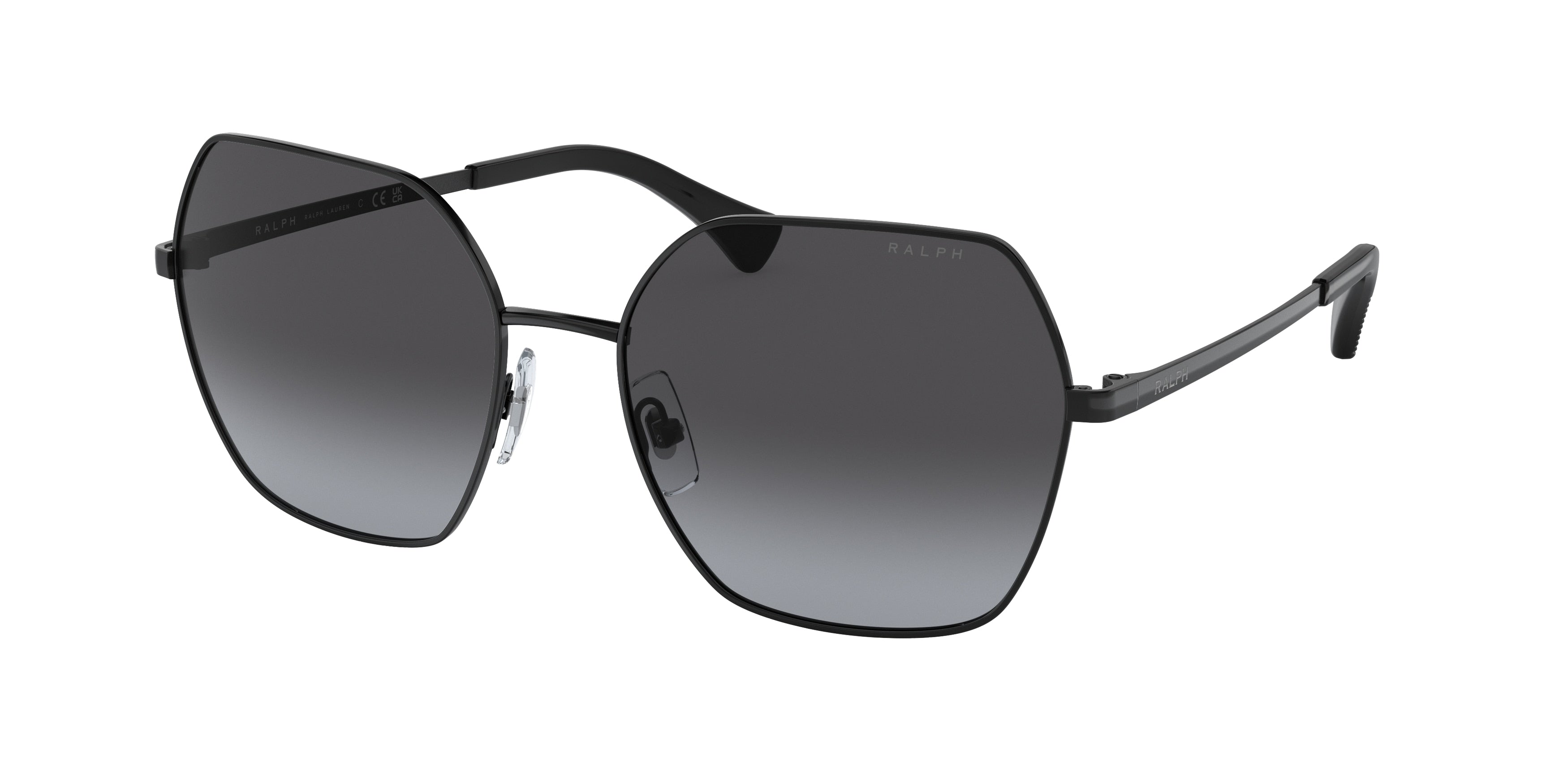 Ralph RA4138 Square Sunglasses  90038G-Shiny Black 58-145-18 - Color Map Black