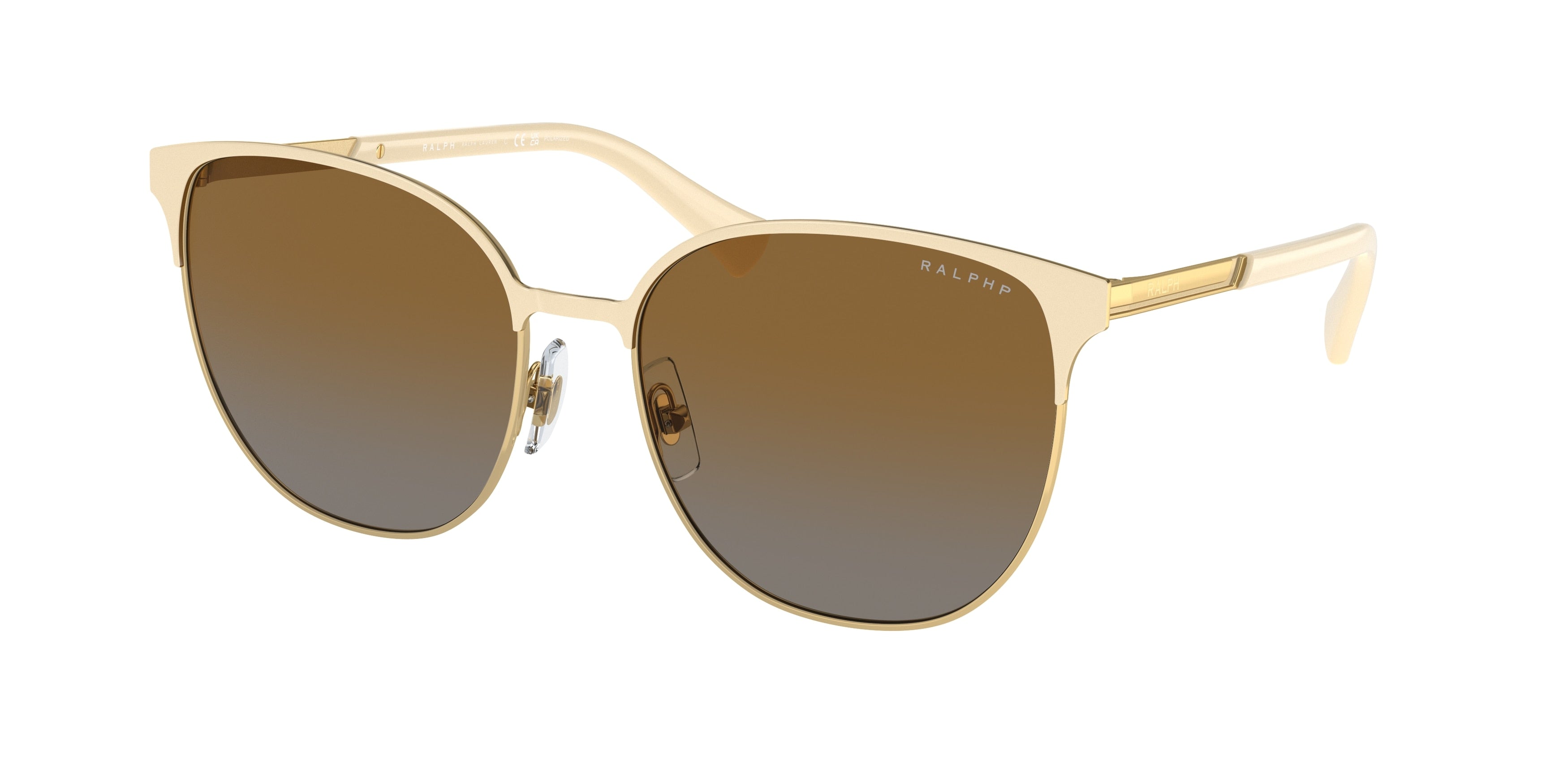 Ralph RA4140 Round Sunglasses  9004T5-Semi Shiny Cream 57-145-17 - Color Map White