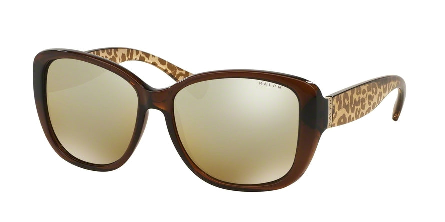 Ralph RA5182 Irregular Sunglasses  12635A-DARK BROWN 57-15-135 - Color Map brown