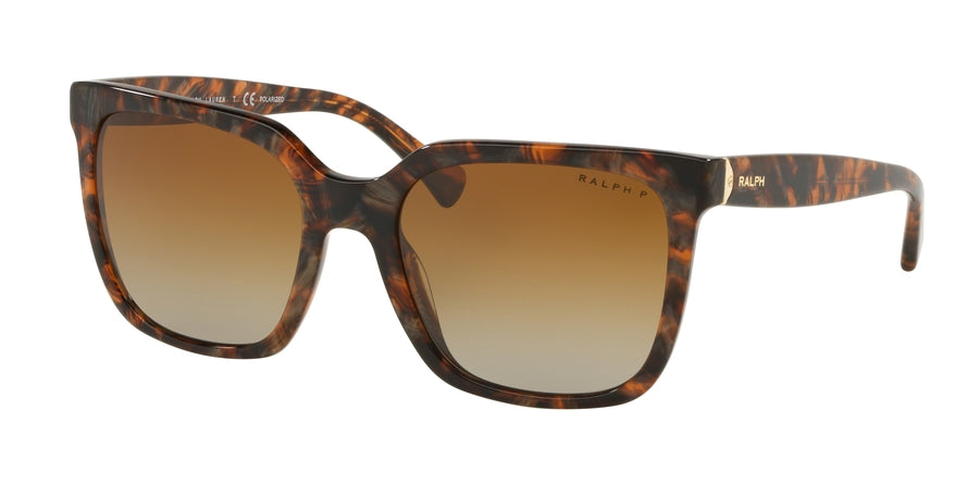 Ralph RA5251 Square Sunglasses  5738T5-BROWN MURBLE 57-20-140 - Color Map brown