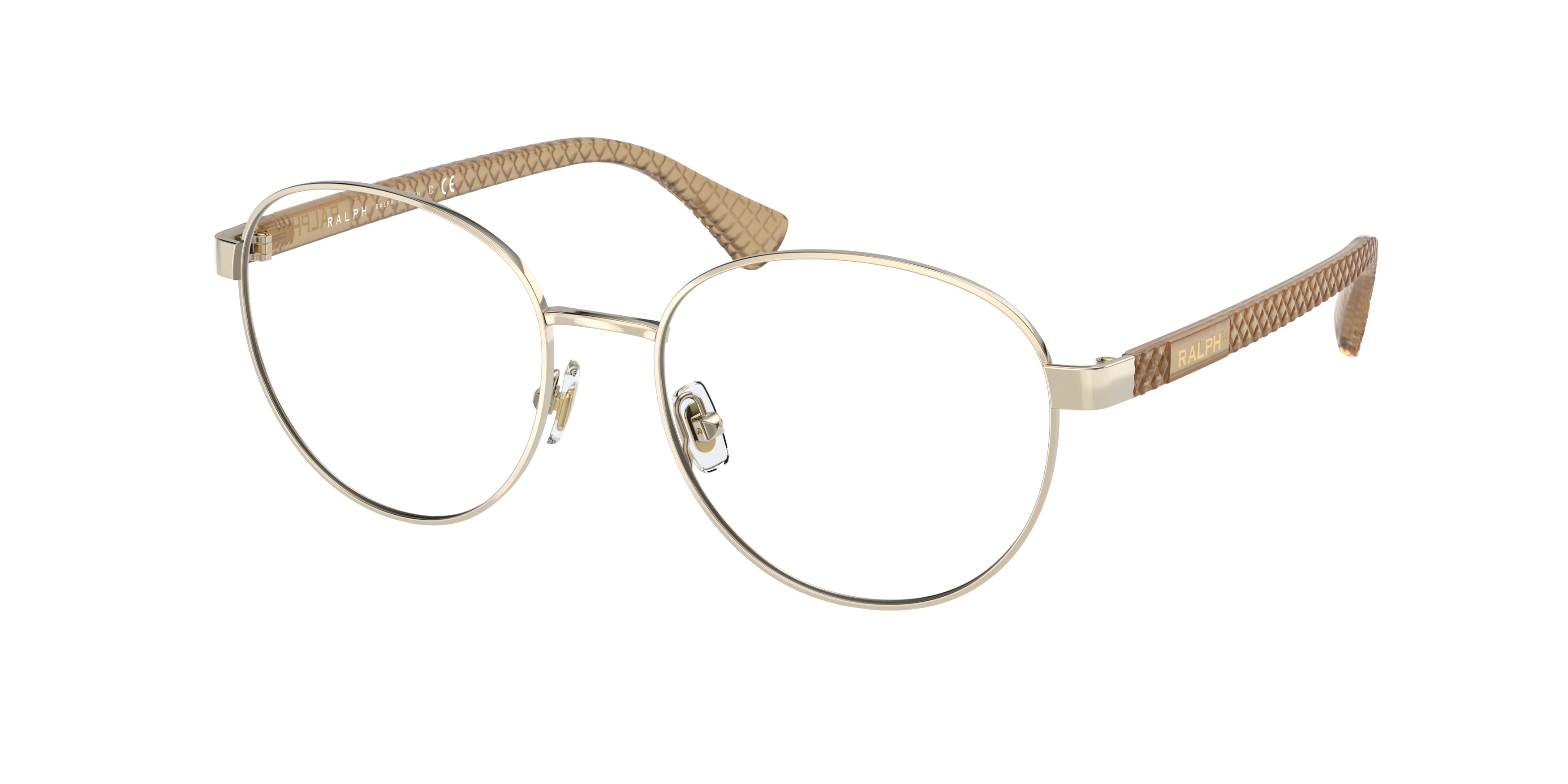 Ralph RA6050 Round Eyeglasses  9116-Shiny Pale Gold 53-140-17 - Color Map Gold