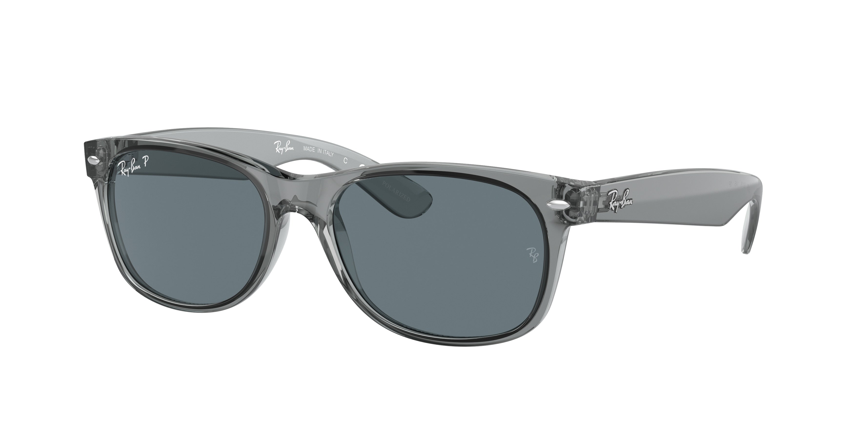 Ray-Ban NEW WAYFARER RB2132 Square Sunglasses  64503R-Transparent Grey 57-145-18 - Color Map Grey