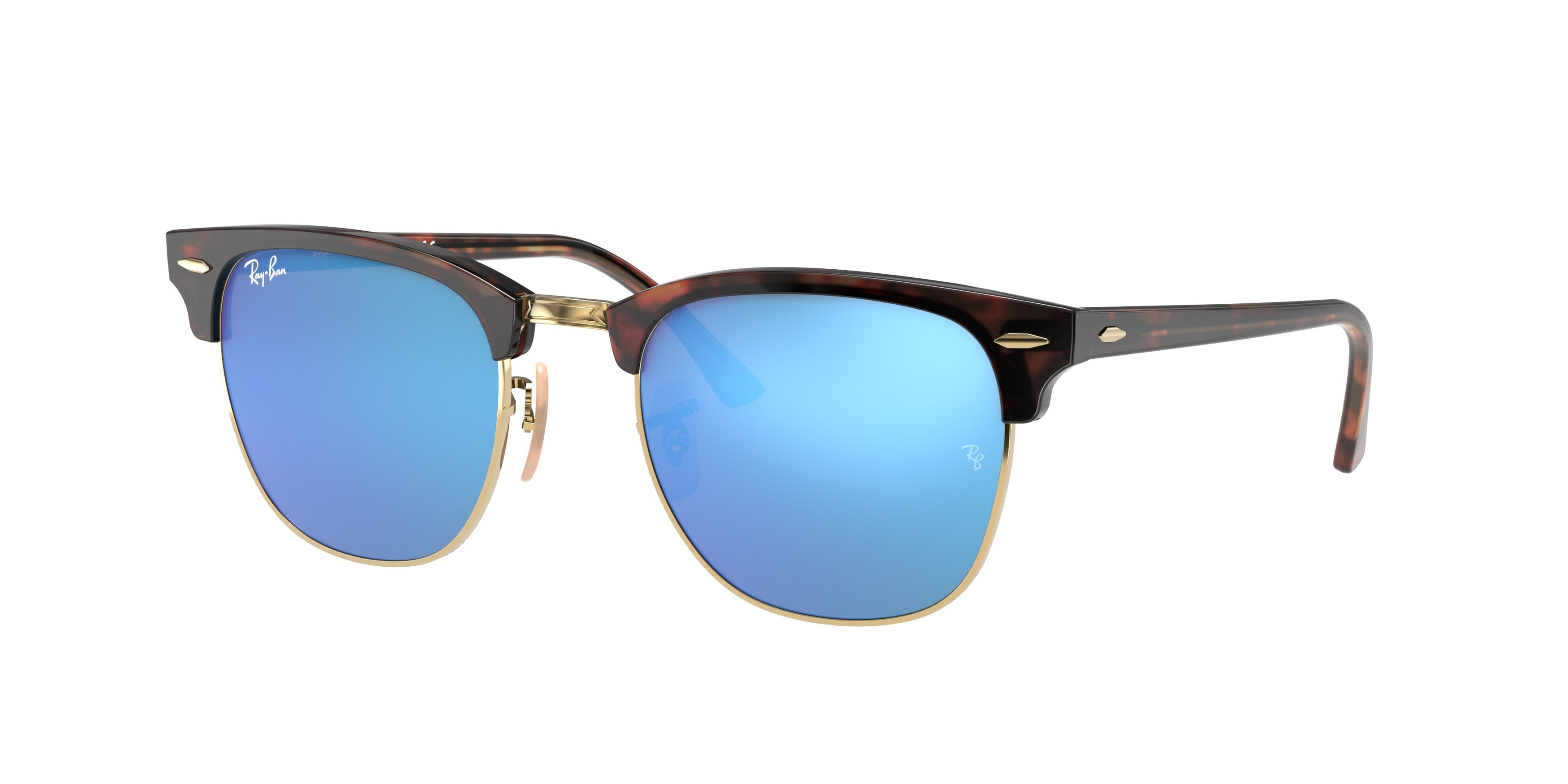 Ray-Ban CLUBMASTER RB3016 Square Sunglasses  114517-Havana On Gold 50-145-21 - Color Map Tortoise