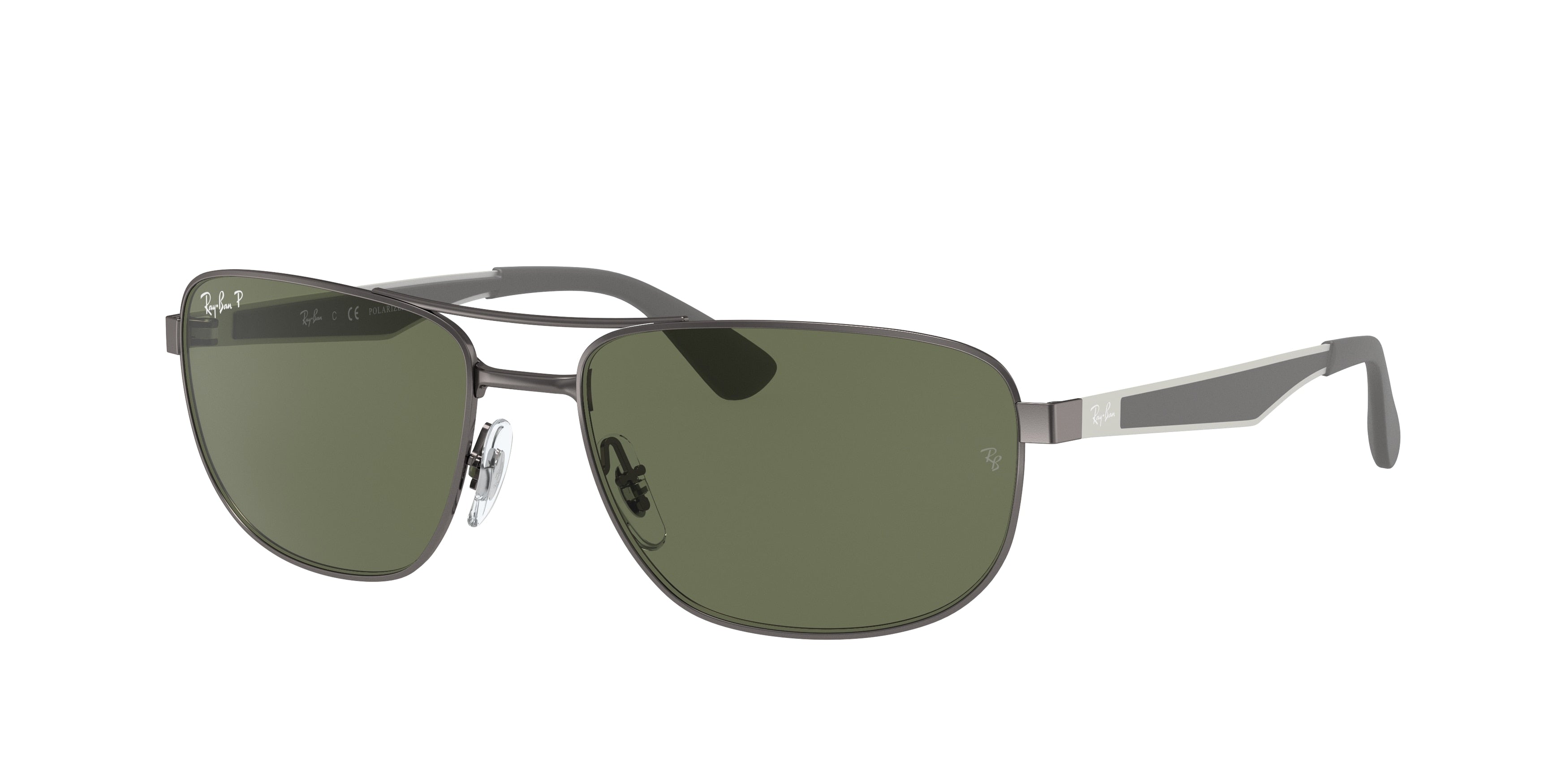 Ray-Ban RB3528 Square Sunglasses  029/9A-Gunmetal 61-145-17 - Color Map Grey