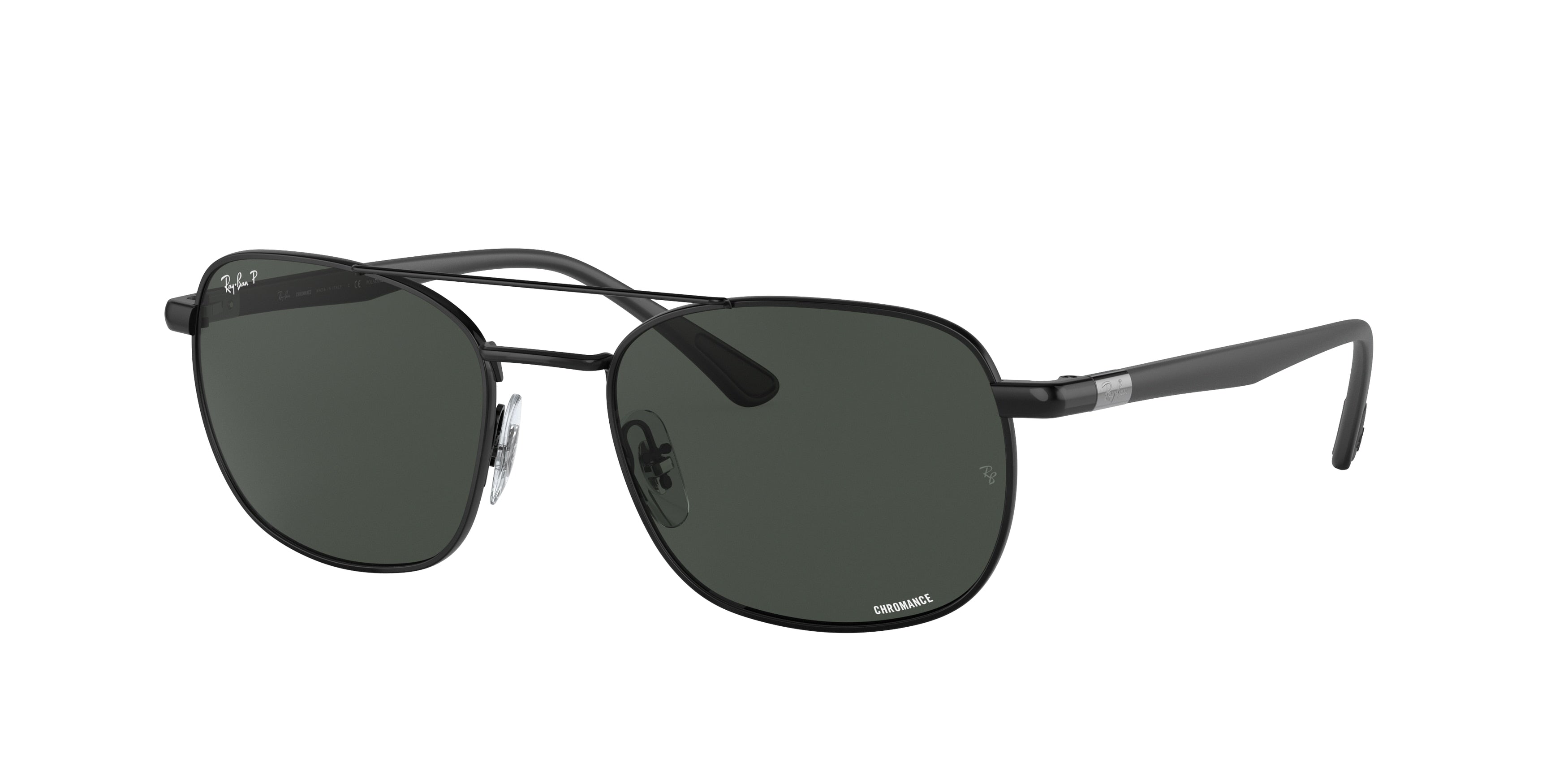 Ray-Ban CHROMANCE RB3670CH Square Sunglasses 002/K8-Black 54-140-19 - Color Map Black