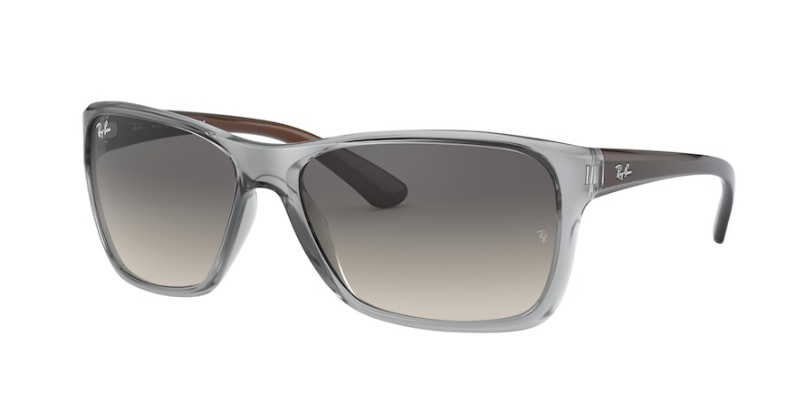 Ray-Ban RB4331F Square Sunglasses 647911-TRANSPARENT GREY 61-16-135 - Color Map grey