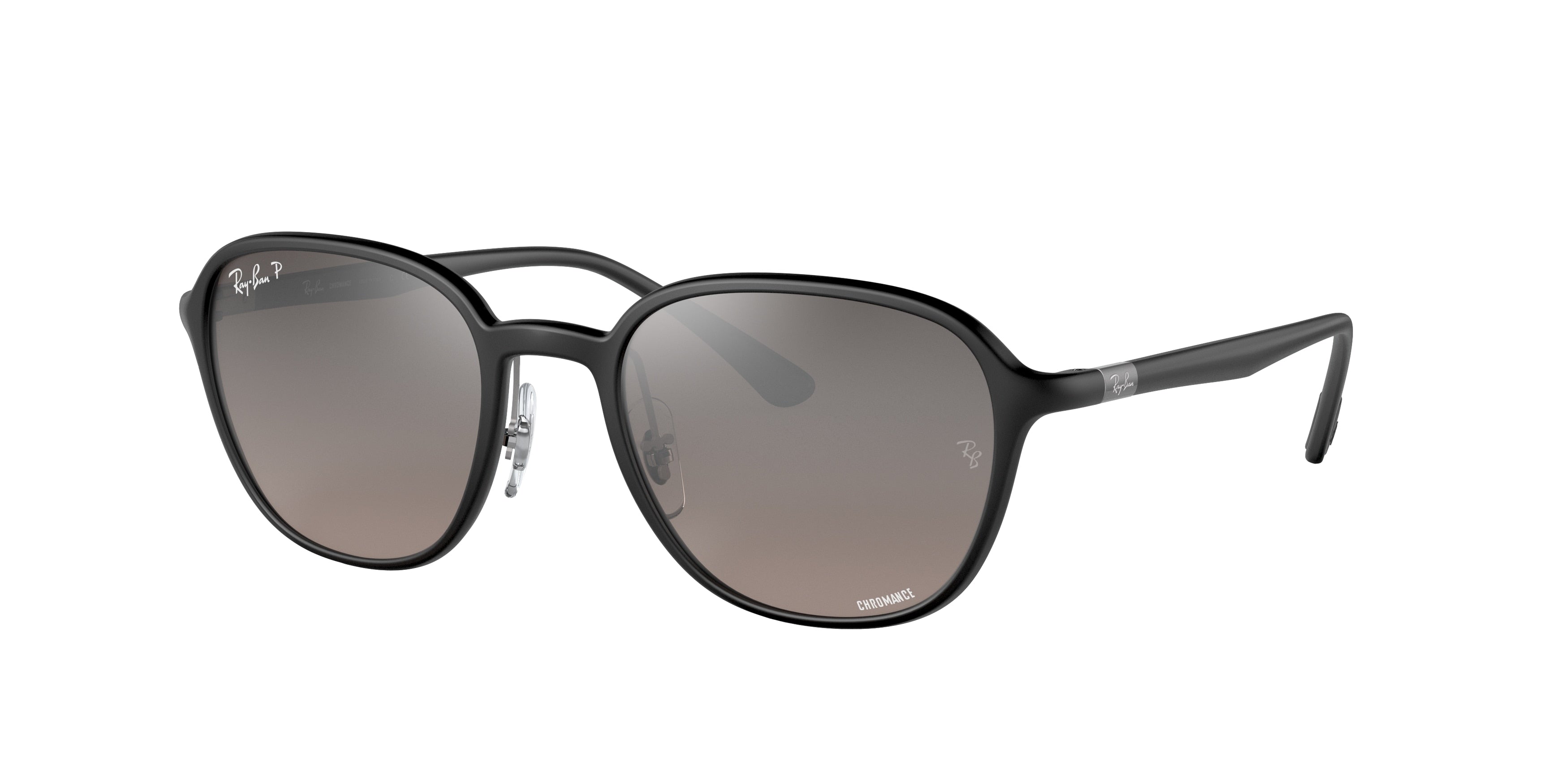 Ray-Ban CHROMANCE RB4341CH Square Sunglasses 601S5J-Black 51-140-20 - Color Map Black