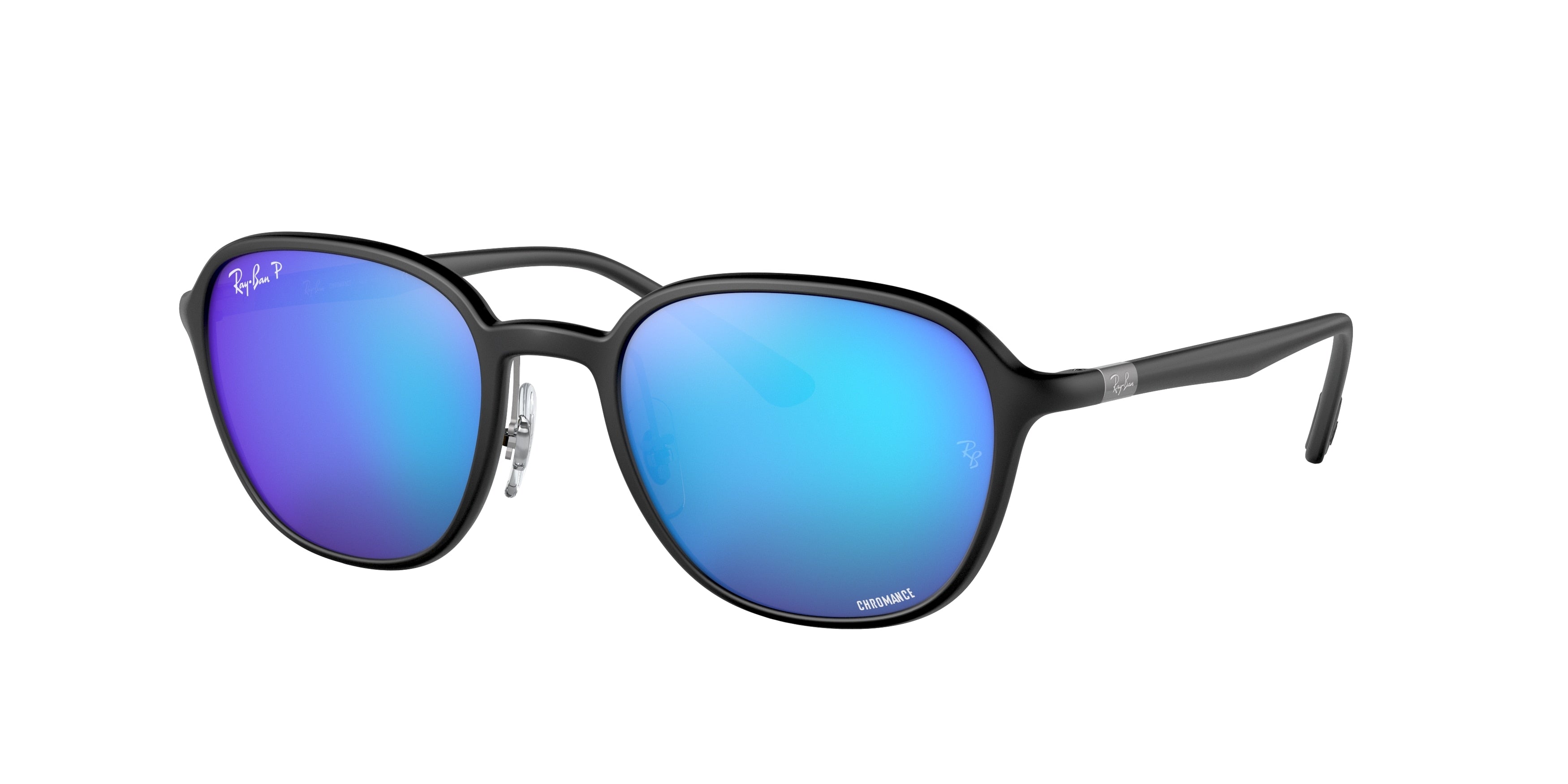 Ray-Ban CHROMANCE RB4341CH Square Sunglasses 601SA1-Black 51-140-20 - Color Map Black