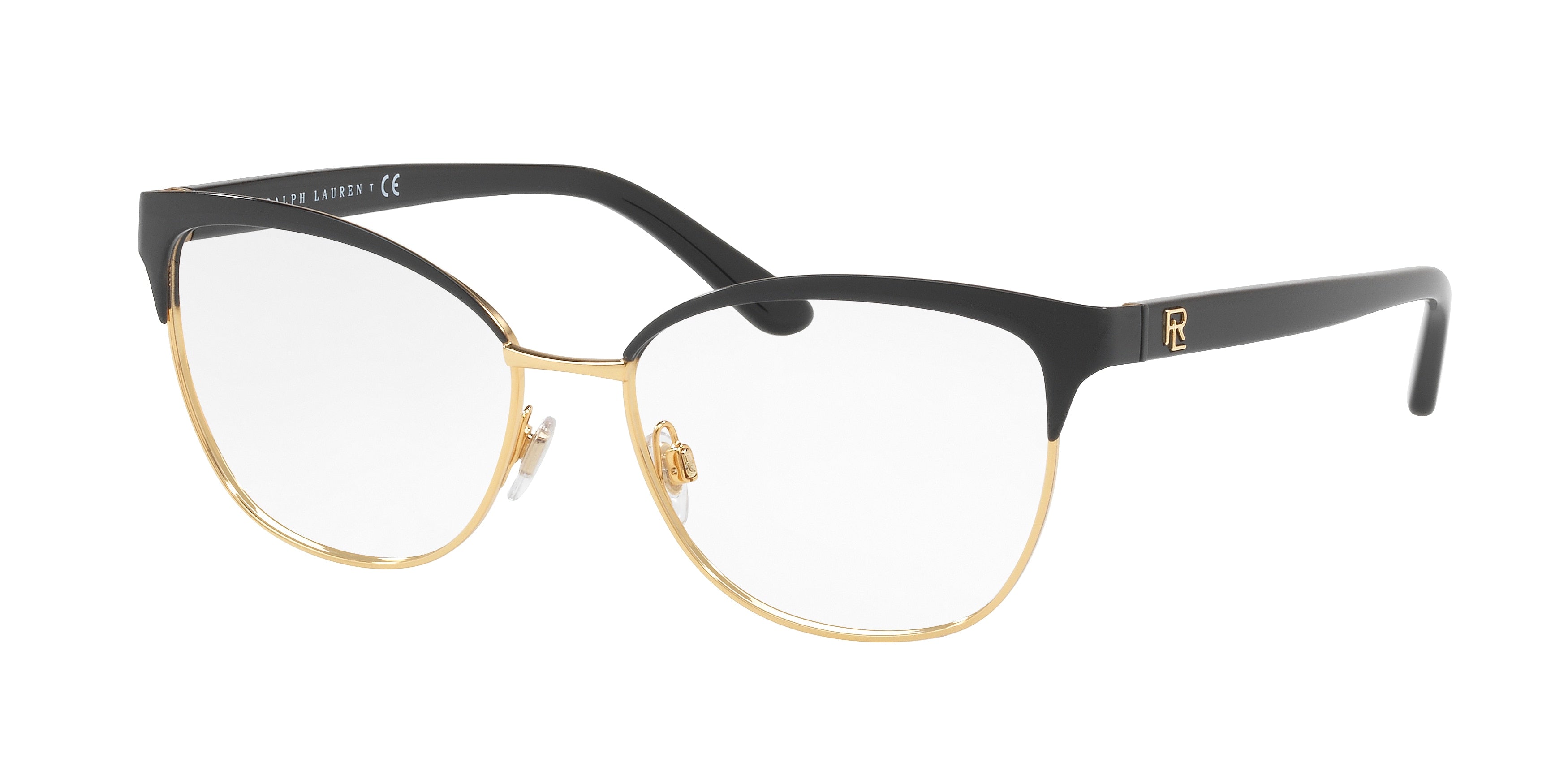 Ralph Lauren RL5099 Cat Eye Eyeglasses  9003-Shiny Black On Gold 55-140-16 - Color Map Black