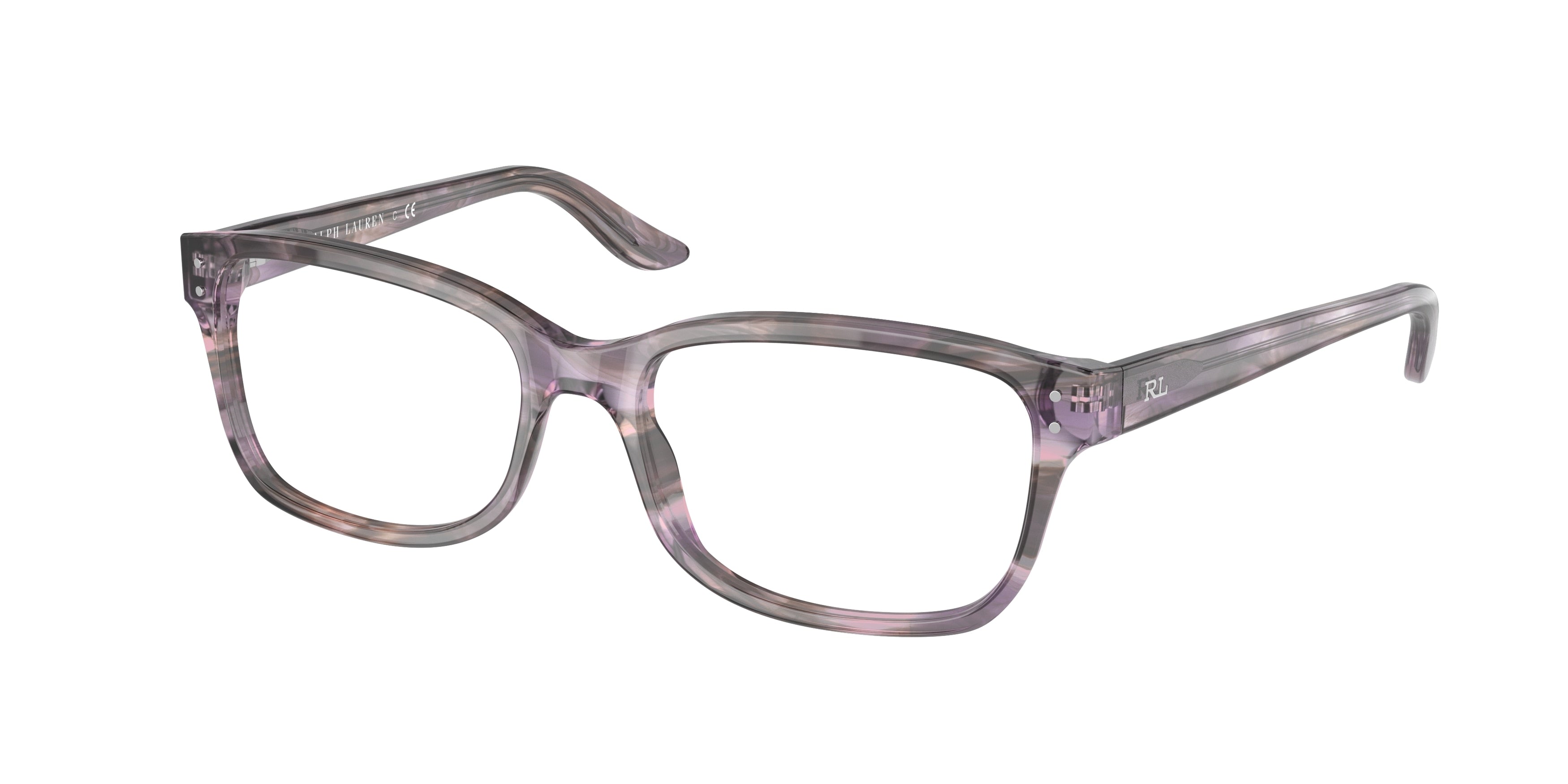 Ralph Lauren RL6062 Square Eyeglasses  5877-Shiny Striped Violet 52-135-16 - Color Map Violet