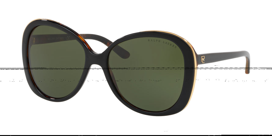 Ralph Lauren RL8166 Butterfly Sunglasses  526071-TOP BLACK/HAVANA JERRY 57-16-140 - Color Map black