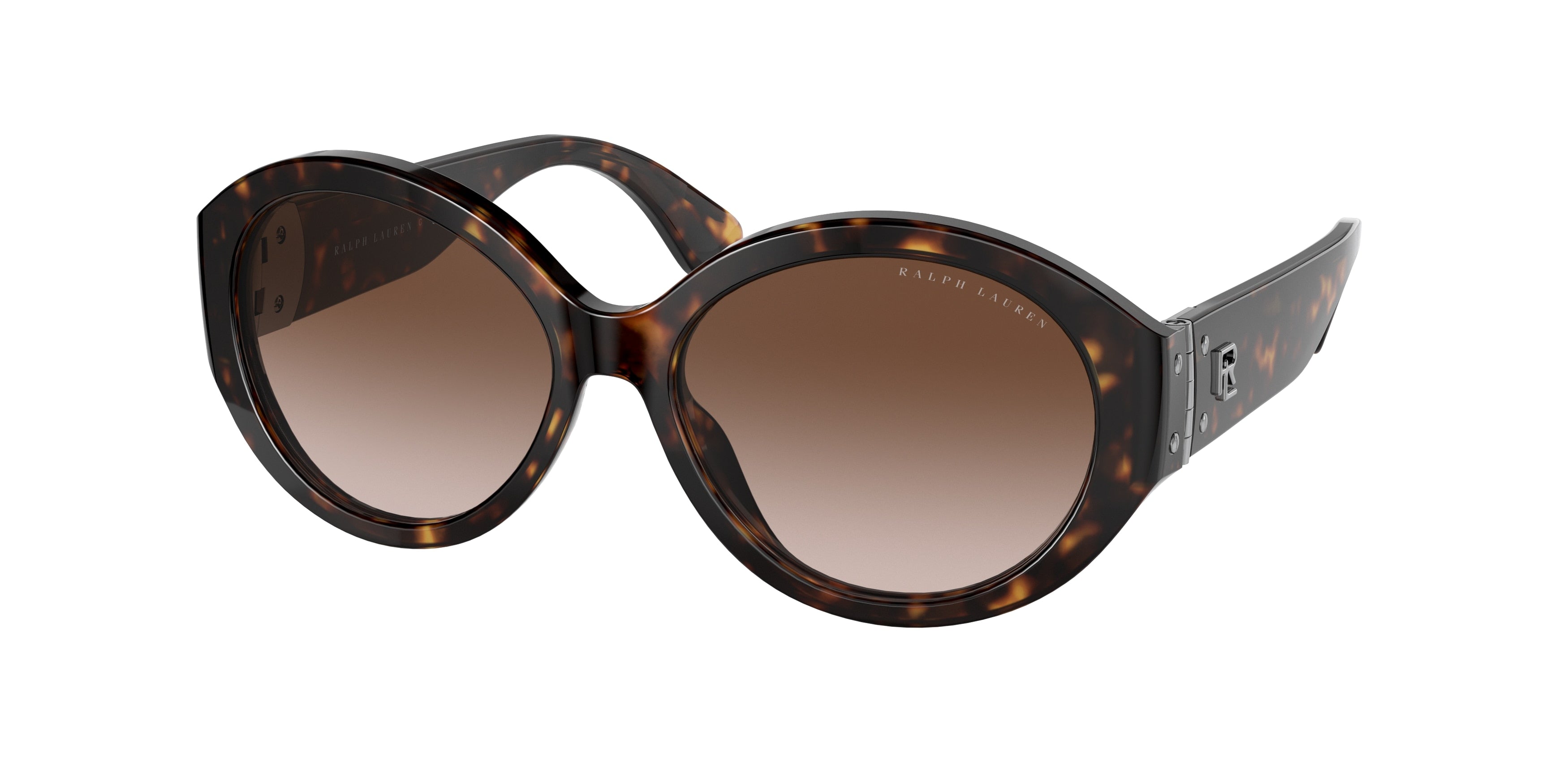 Ralph Lauren RL8191 Oval Sunglasses 500313-Shiny Dark Havana 55-135-16 - Color Map Brown