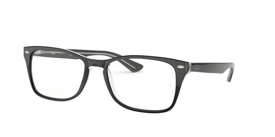 Ray-Ban Optical RX5228M Square Eyeglasses 2034-BLACK ON TRANSPARENT 56-17-145 - Color Map black