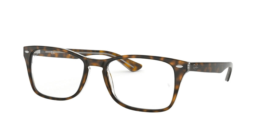 Ray-Ban Optical RX5228M Square Eyeglasses 5082-HAVANA ON TRANSPARENT 56-17-145 - Color Map havana