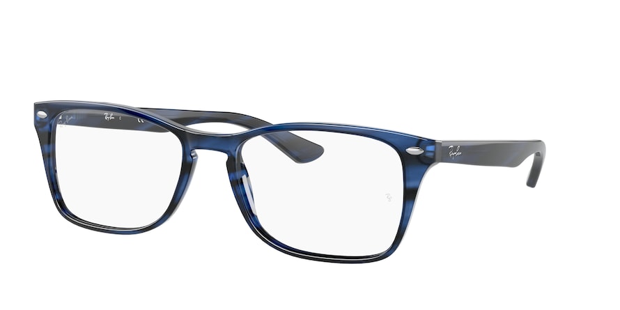 Ray-Ban Optical RX5228M Square Eyeglasses 8053-STRIPED BLU 56-17-145 - Color Map blue